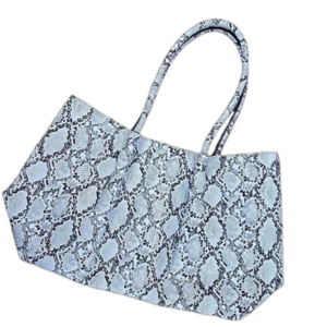 Lulu Dharma Blue/Black Snake Cinch Tote EUC